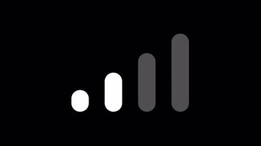 Yeşil ekran arkaplanı üzerinde tam sinyal simgesi bulunan cep telefonu ağı dalgalanması göstergesi canlandırması, krom anahtar, mobil arayüz görselleri ve iletişim kavramları için ideal