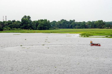Gün Işığı Altında Uzun Bir Teknede Kürek Çeken Grup