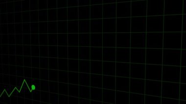 Modern finansal şema animasyonu. İş kullanımı için yeşil çizgi grafik veri görselleştirmesi. Mali büyümenin stok görüntüleri. İş sunumu için canlandırılmış yeşil çizgi grafiği.