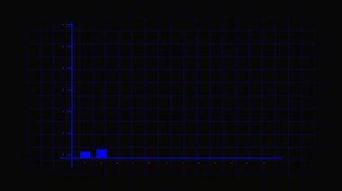 Canlandırılmış mavi işletme büyüme grafiği finansal başarı veri görselleştirmesi yukarı doğru eğilim çubuk grafik pazarlama istatistikleri. İş büyümesi mavi grafik animasyonu finansal başarı.