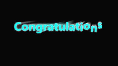 Kutlama mesajı animasyonu mutlu yüz deniz mavisi ışıltısı başarısı sosyal medya ödülü. Mutlu yüz kutlaması animasyon teal parıltılı mesaj başarı ödülü grafik döngüsü.