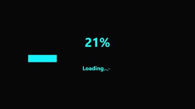 Animasyon ekran yükleme% 61 Cyan ilerleme çubuğu siberpunk teknoloji arayüzü fütüristik arka plan. % 61 animasyon ekran siberpunk teknoloji arayüzü yükleme dijital çubuğu modern teknoloji.