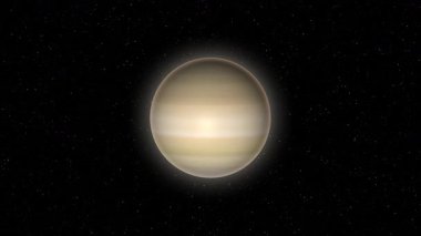 Çarpıcı gerçekçi Venüs dönüş uzay gezegeni animasyonu 4K UHD göksel yörüngesiz döngü. Venüs dönüş uzay gezegeni animasyon gök cismi pürüzsüz 4K UHD parlayan bulutlar çizgileri.