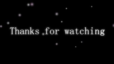 Animated end screen thanks video purple glowing particles elegant outro trailer template 4K UHD. Purple glowing particles animated thanks end screen closing credits video broadcast motion.