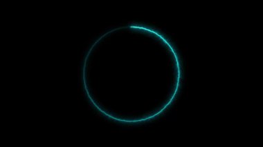 Canlandırılmış başarı çemberi, parlayan neon HUD arayüz hareket grafikleri. Teal işaretli animasyon başarı çemberi parlayan neon onay hareketi grafikleri.