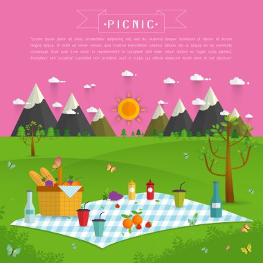 Dağlarda açık piknik