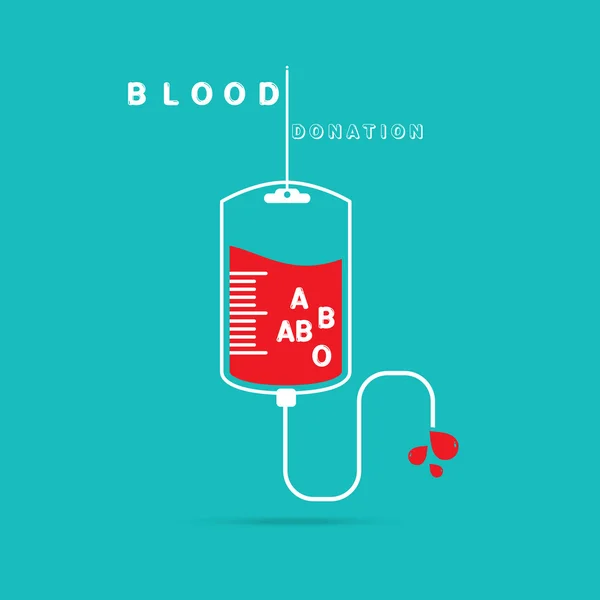 Logotype blood donation — Stock Vector