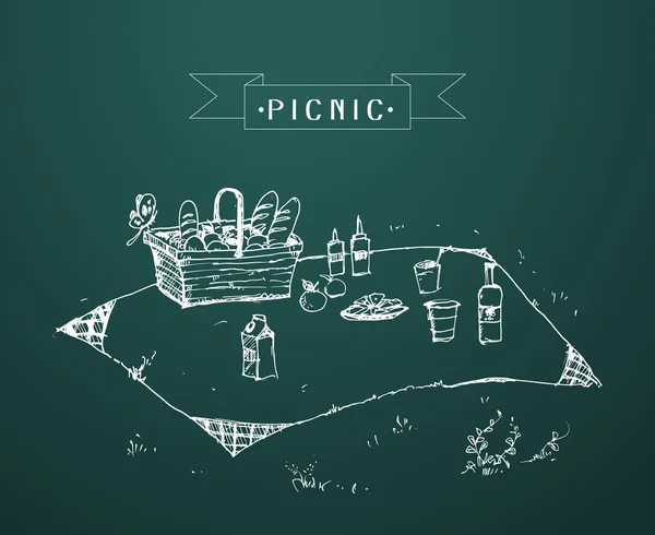 Picnic al aire libre en el parque — Archivo Imágenes Vectoriales