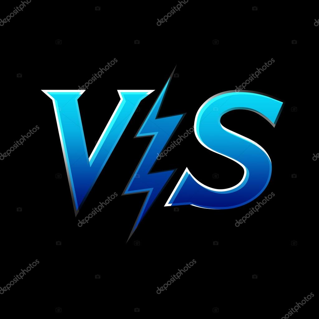Versus letters or vs logo isolated . Flat style modern logotype design vector illustration