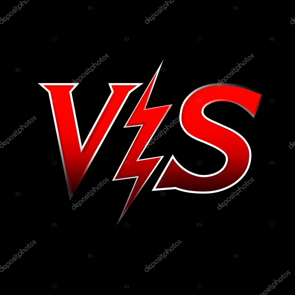 Versus letters or vs logo isolated . Flat style modern logotype design vector illustration