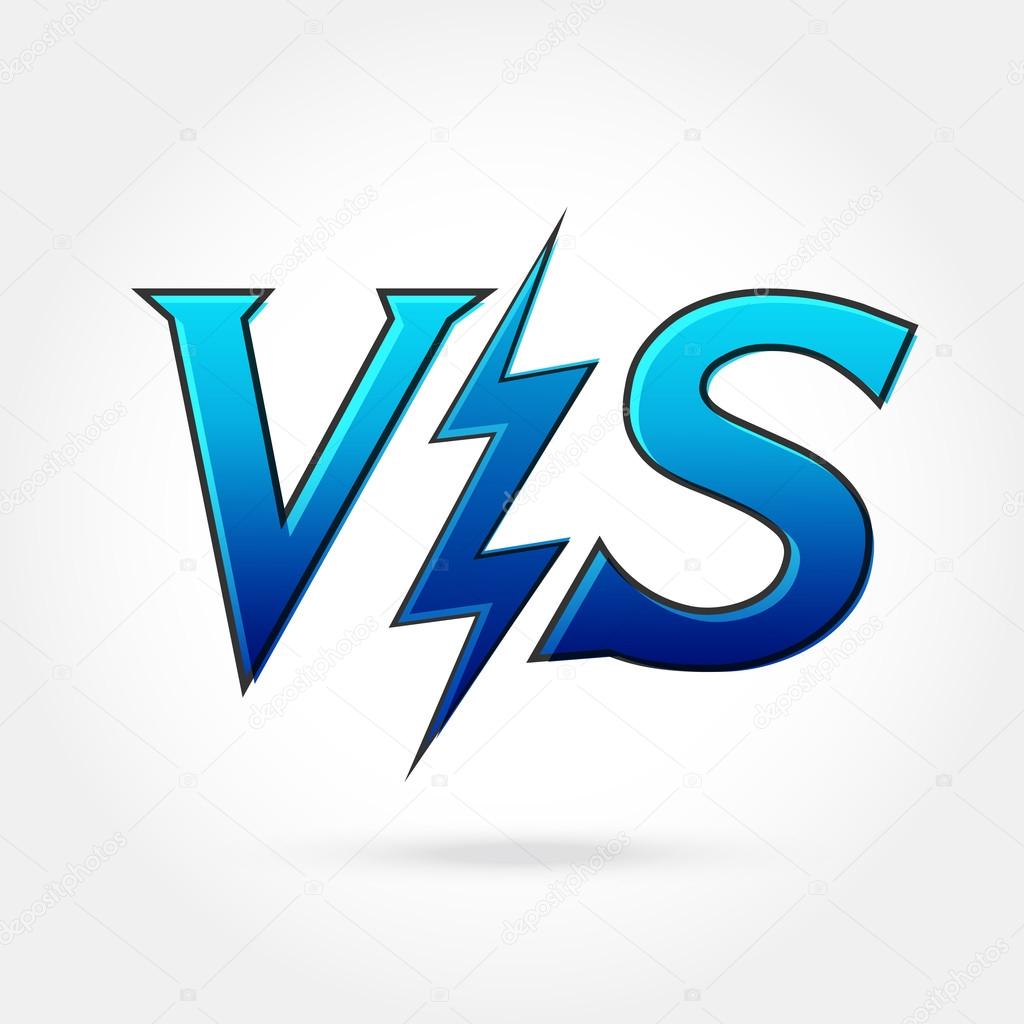 Versus letters or vs logo isolated . Flat style modern logotype design vector illustration