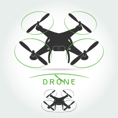 Video kamera izole vektör ile Drone