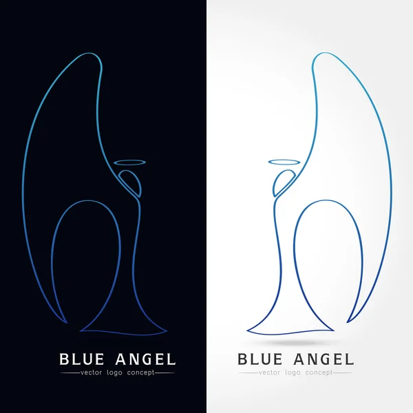 Anjo azul - ilustração do conceito do logotipo vetorial — Vetor de Stock