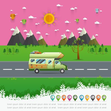 Aile Gezgin kamyon yolda sürme