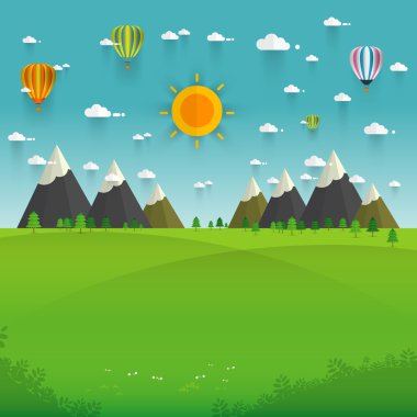 düz doğa manzara tasarlamak