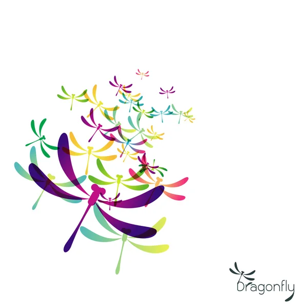 Vacker ikon dragonfly — Stock vektor