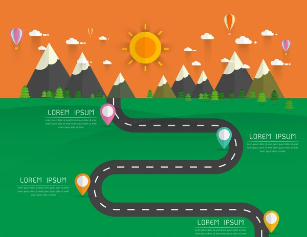 Infográficos Paisagem fundo Ilustração vetorial — Vetor de Stock