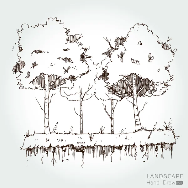 Natural landscape in Hand drawn style