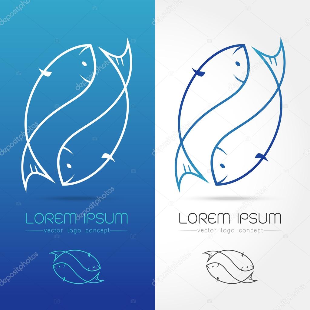 2 fish, twin fish logo for corporate identities and graphic design, Vector illustration