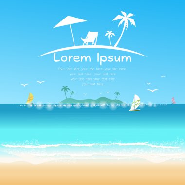 Güzel plaj yaz vektör çizim sunar