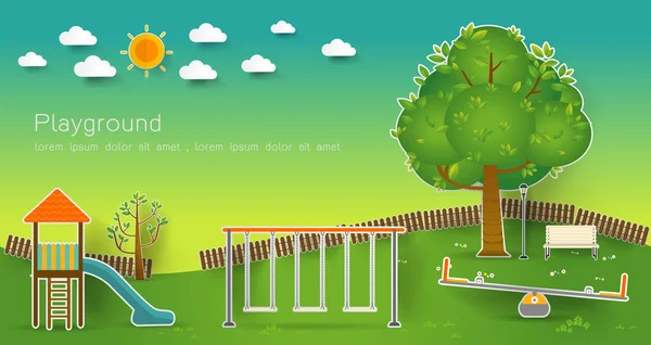 Lekplats för barn. Vektor illustration. — Stock vektor