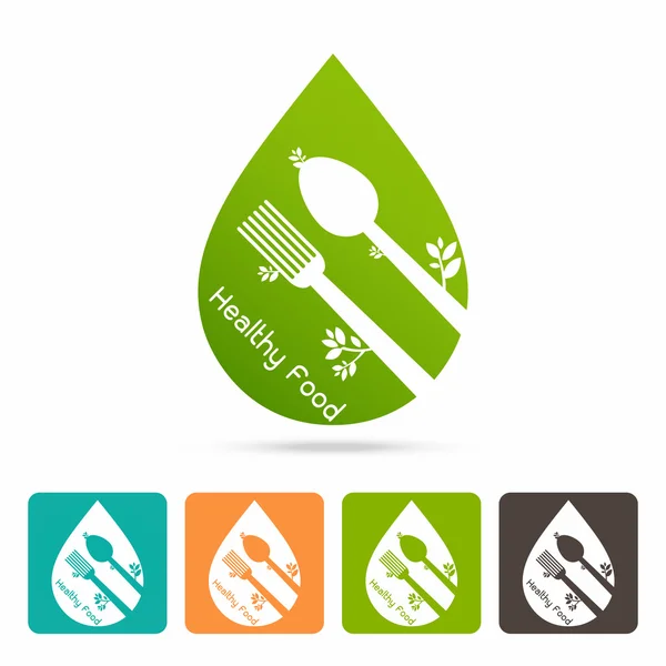 Sağlıklı Gıda Logo Şablonu — Stok Vektör