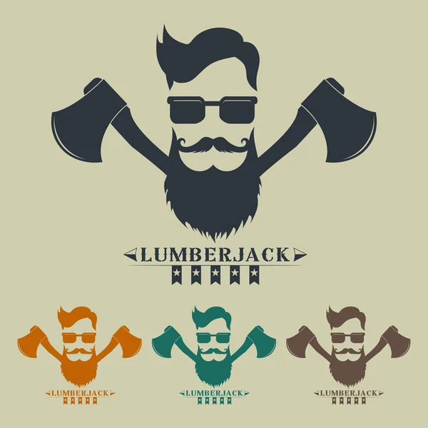 Etiqueta de lenhador, logotipo, design de t-shirt ilustração vetorial —  Vetores de Stock