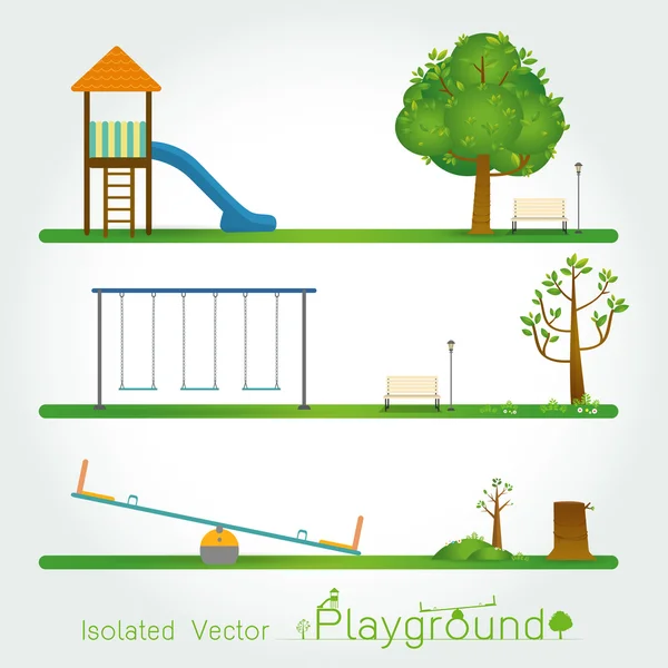 Kinderen speelplaats instellen vector — Stockvector