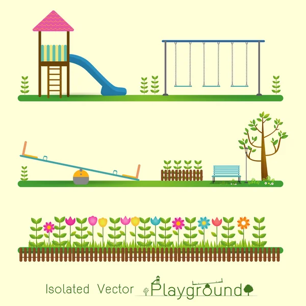 Speeltuin pictogram isolaat instellen vectorillustratie. — Stockvector