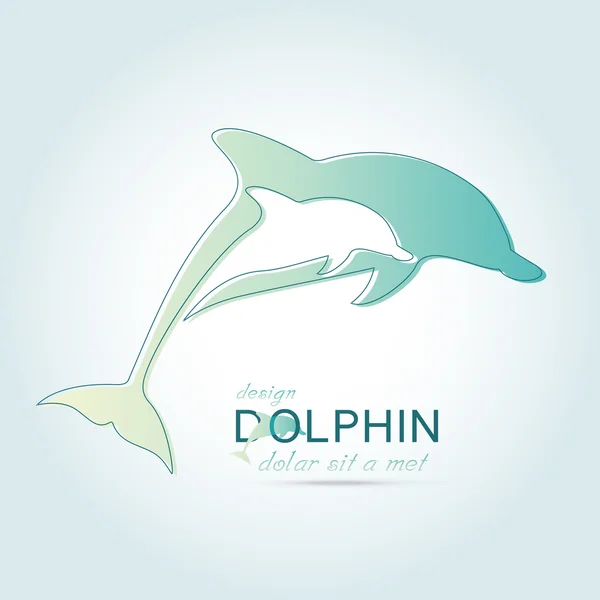 Dolphin ikona designový prvek — Stockový vektor