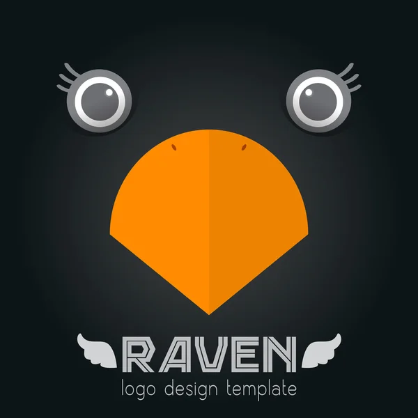 Raven logotyp formgivningsmall — Stock vektor