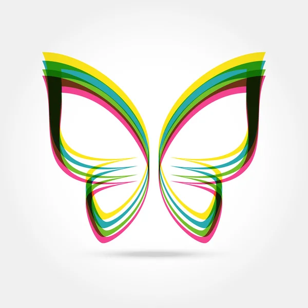 Buntes Schmetterling Logo — Stockvektor