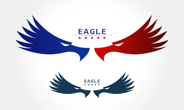 Logo gracieux de silhouette d'aigle — Image vectorielle