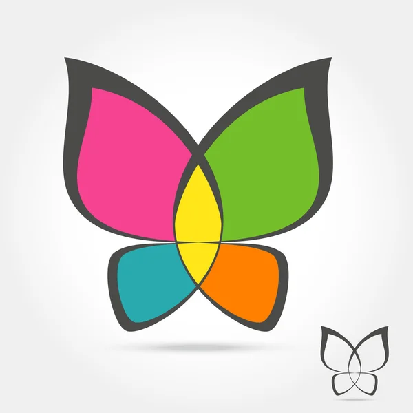 Buntes Schmetterling Logo — Stockvektor