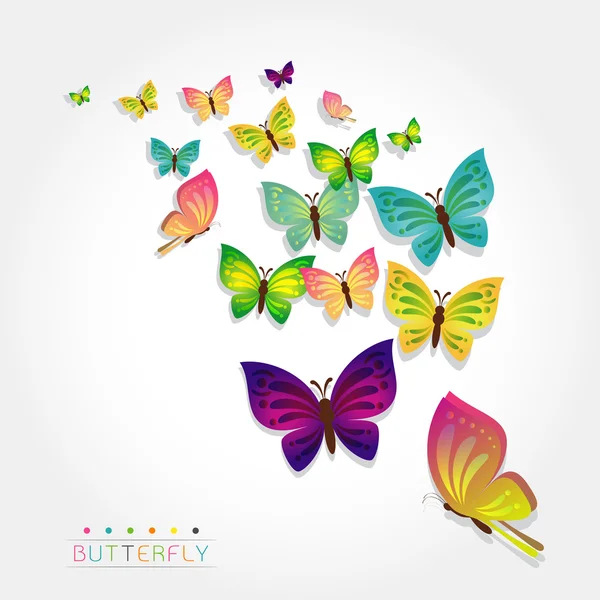 Farbenfroher Schmetterlingsentwurf — Stockvektor