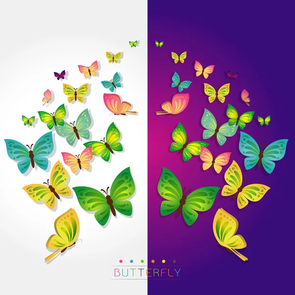 Farbenfroher Schmetterlingsentwurf — Stockvektor