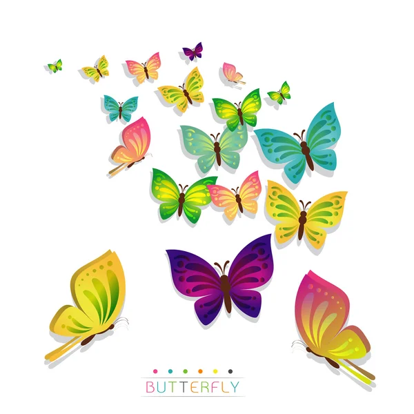 Design papillon coloré — Image vectorielle