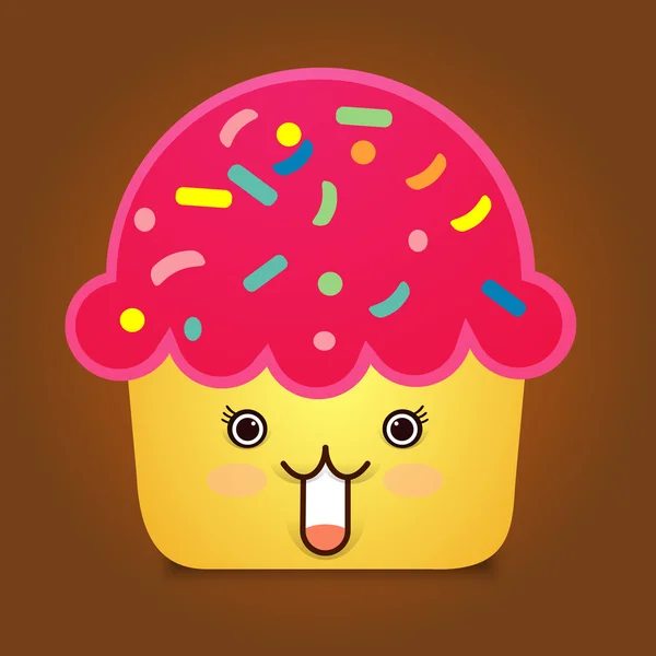 Uroczy Cupcake charakter — Wektor stockowy