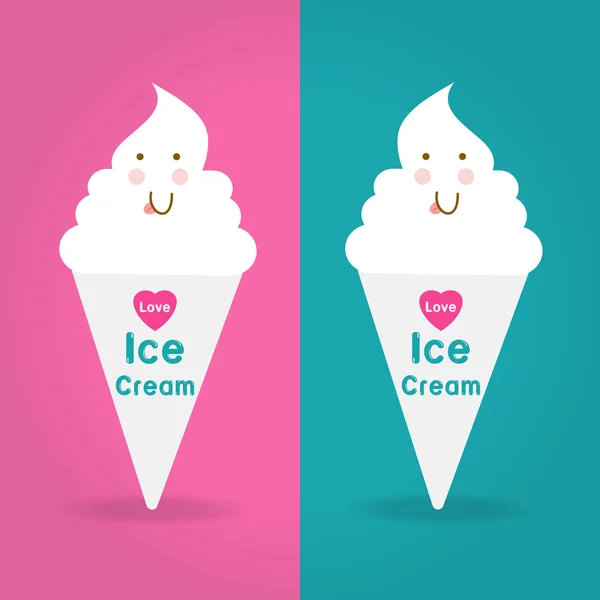 Liebe Eis-Logo auf zwei Farbwegen Hintergrund — Stockvektor
