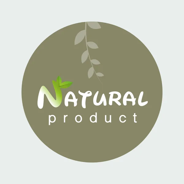 Szablon projektu logo naturalny produkt. Oddział z zielonych liści — Wektor stockowy