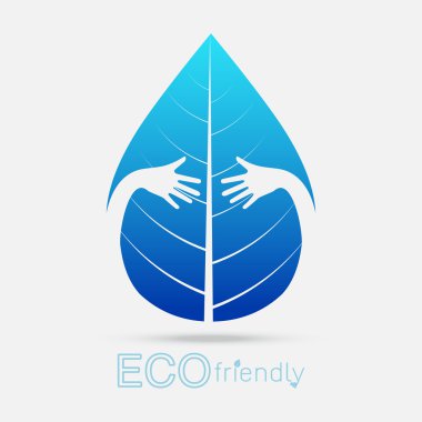 Eko Dostu izole el sarılmak yaprak kavram