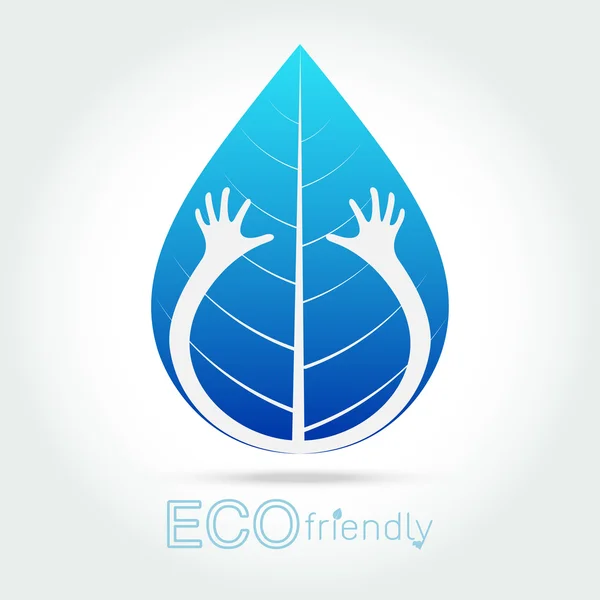 Eco friendly isolera hand kram leaf koncept — Stock vektor