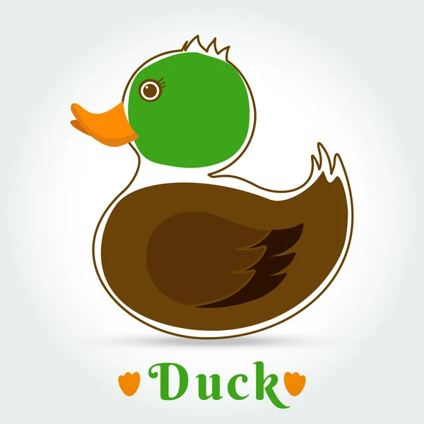 Weibliche Ente flaches Logo — Stockvektor