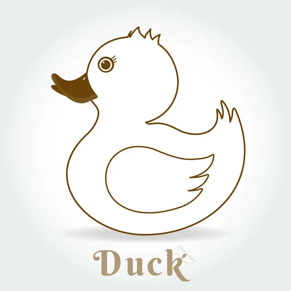 Logo plano de pato hembra — Vector de stock