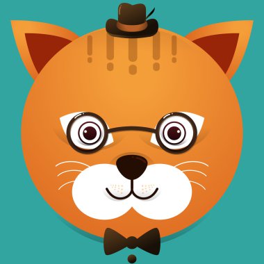 sevimli kedi illüstrasyon