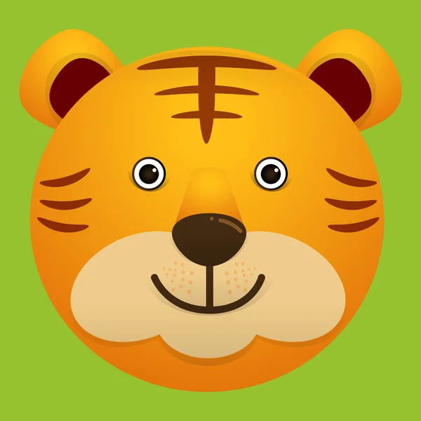 Imagen vectorial de cara linda de tigre — Vector de stock