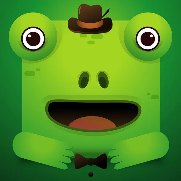 Ładny zielony żaba drzewo kreskówka — Wektor stockowy