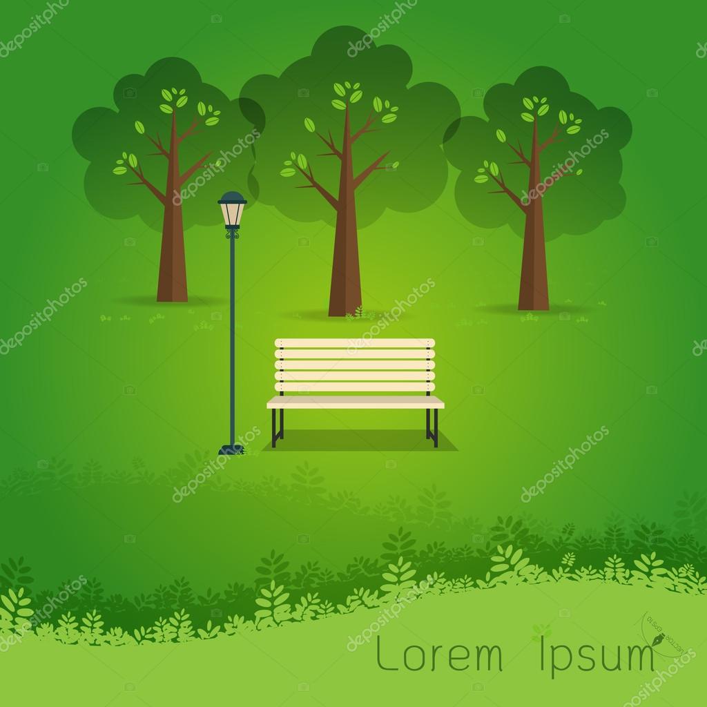 Hello Park. Natural landscape in the flat style. a beautiful park.Environmentally friendly natural landscape.Vector illustration