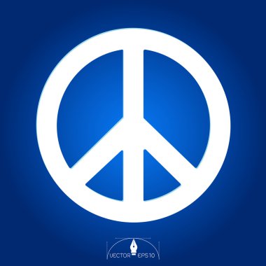 Peace sign Isolated on Blue Background clipart