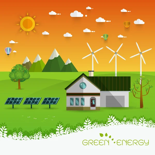 Eco friendly house — Stock Vector